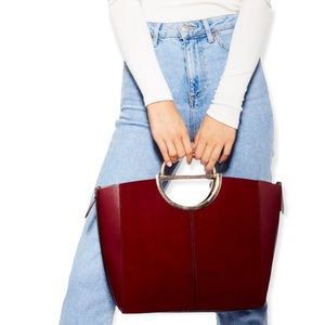 Like New Topshop Maroon Red Topshop Large Shoulder Bag Purse